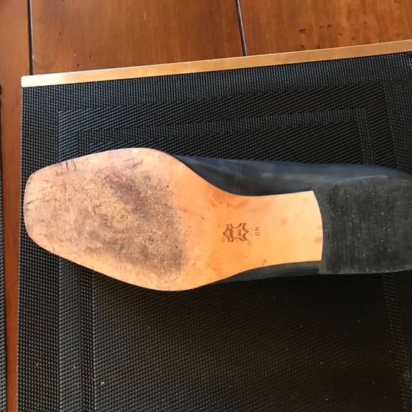 Ladies Navy Blue Leather Shoes - Picture 2 of 2